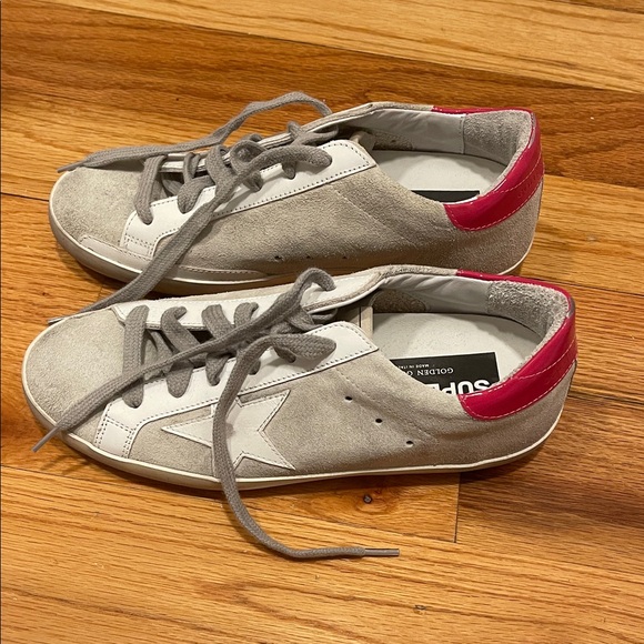 Golden Goose Gray and White Sneakers with Pink Detail - Picture 2 of 5